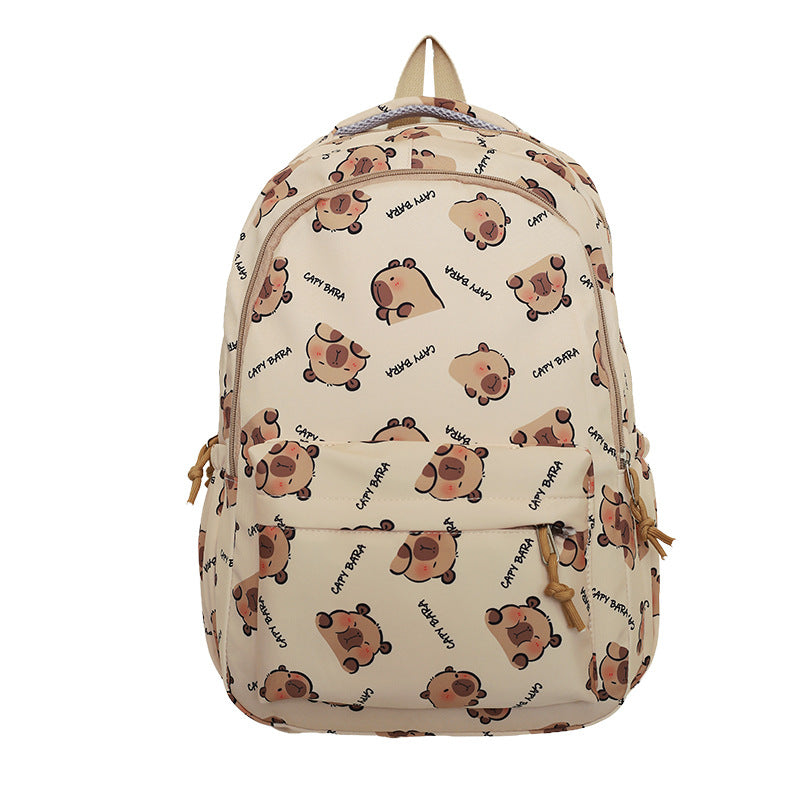 Rucksack mit Kindgerechtem Capybara-Design und Praktischen Fächern Brehn