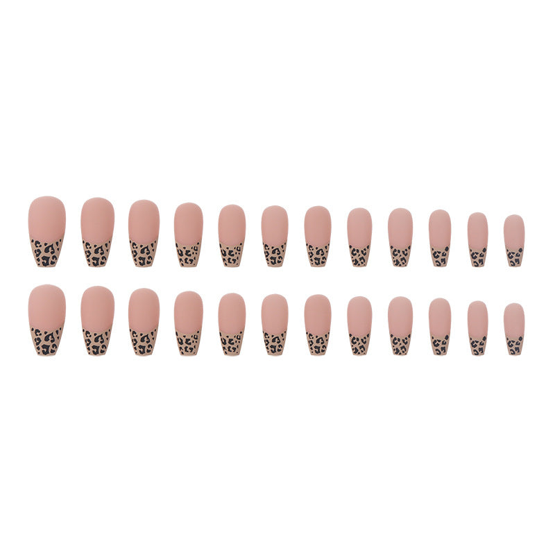 Leopard Print French Tip Press-On Nails Brehn