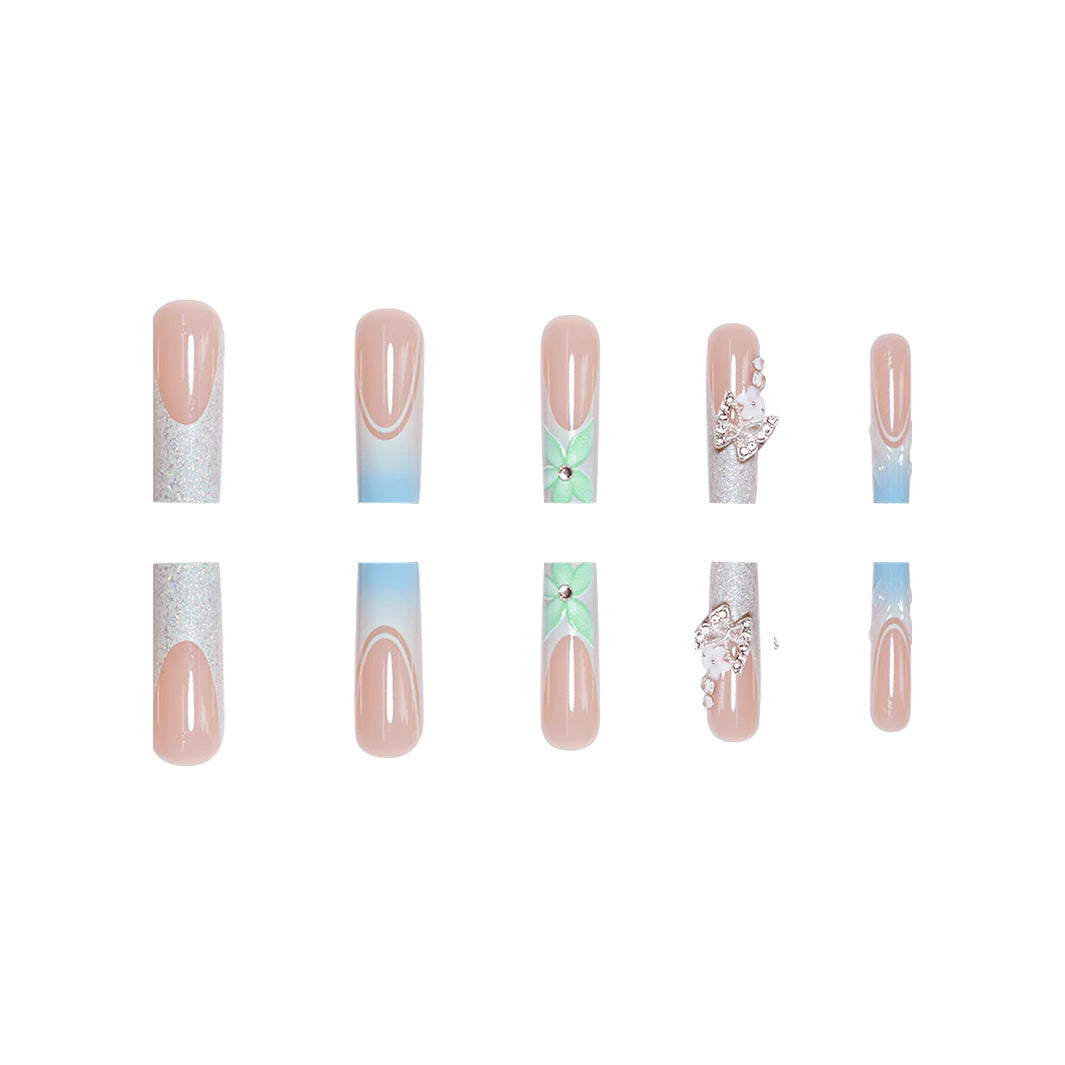 Elegante Florale Acryl-Nagelerweiterungen Brehn