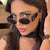 Damen geometrische Sonnenbrille mit modischem Design und UV-Schutz Brehn