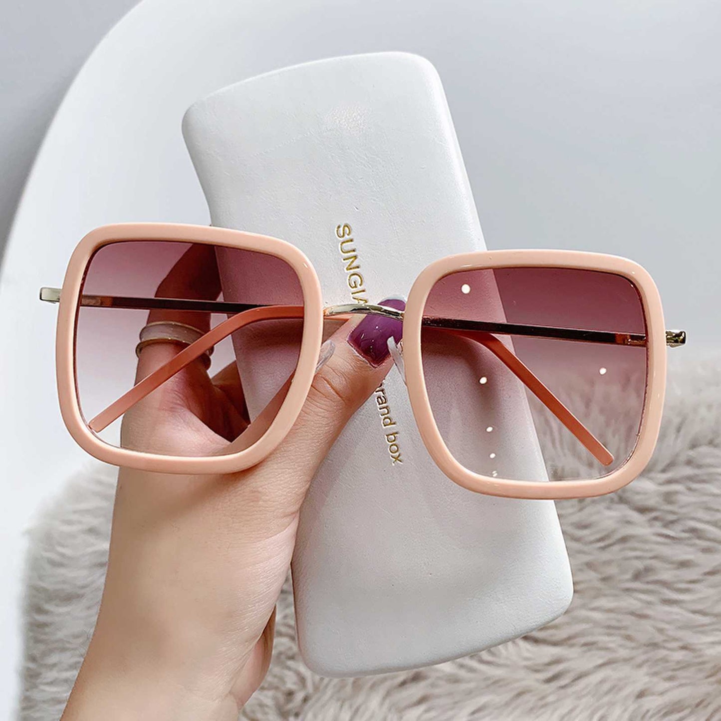 Damen Sonnenbrille mit quadratischem Rahmen und polarisierenden Gläsern Brehn