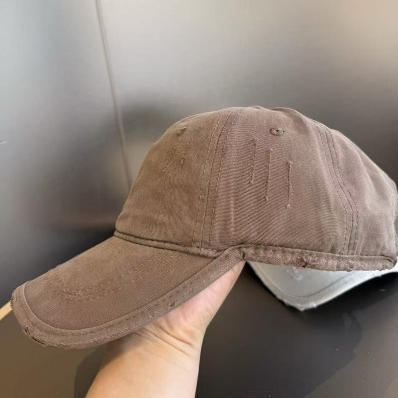 Damen Distressed Casual Twill Baseball Cap Brehn