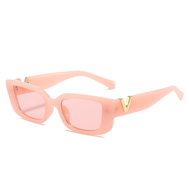 Damen modische quadratische Sonnenbrille mit luxuriösem Rahmen und goldenen Akzenten Brehn
