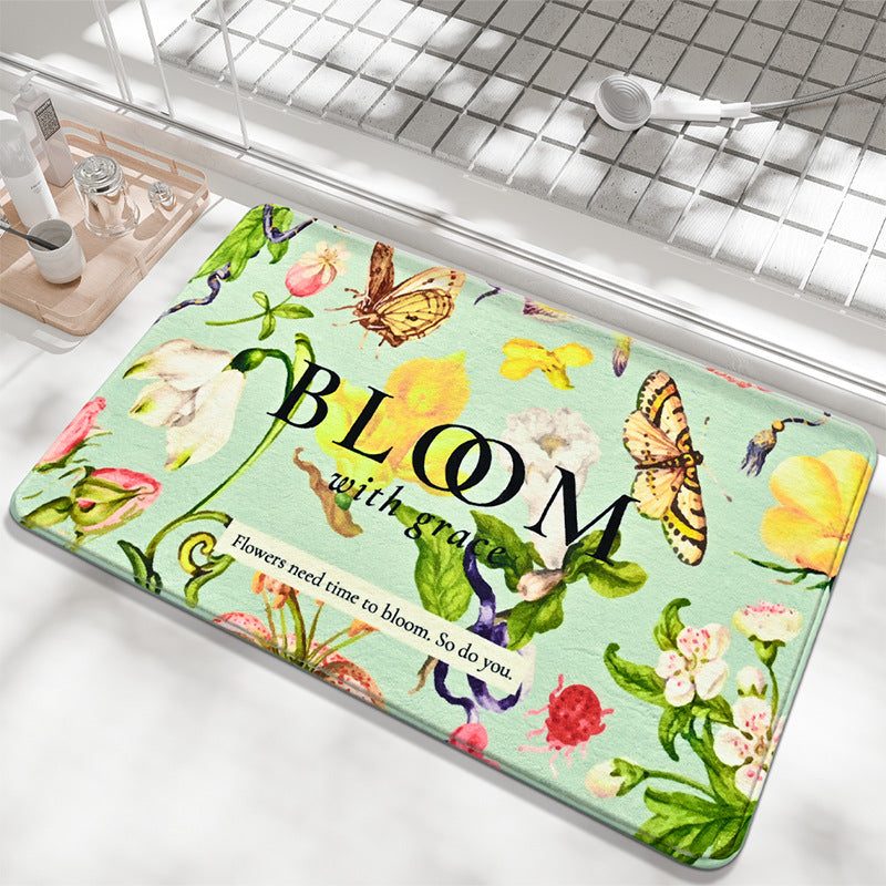 Florale-dekorative Badezimmermatte Brehn
