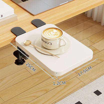 Clamp-On Klappbarer Bambus-Seitentablettisch für Schreibtisch und Sofa