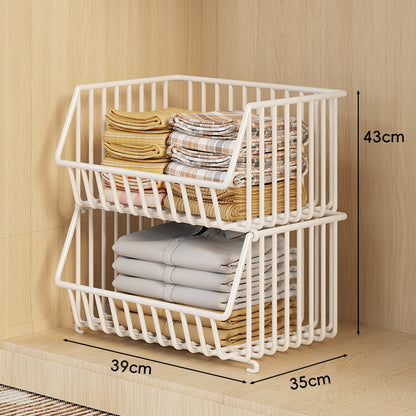 Drei-Tier Stapelbarer Draht Kleiderschrank Korb Organizer