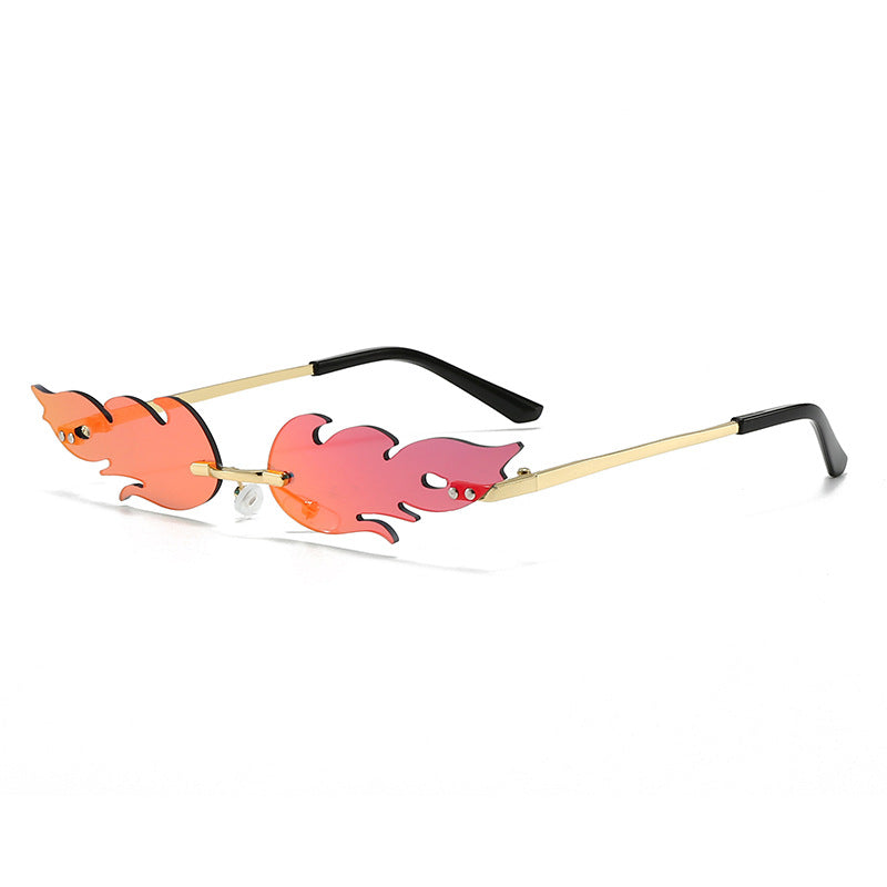 Damen extravagante Sonnenbrille im kreativen Flammendesign Brehn