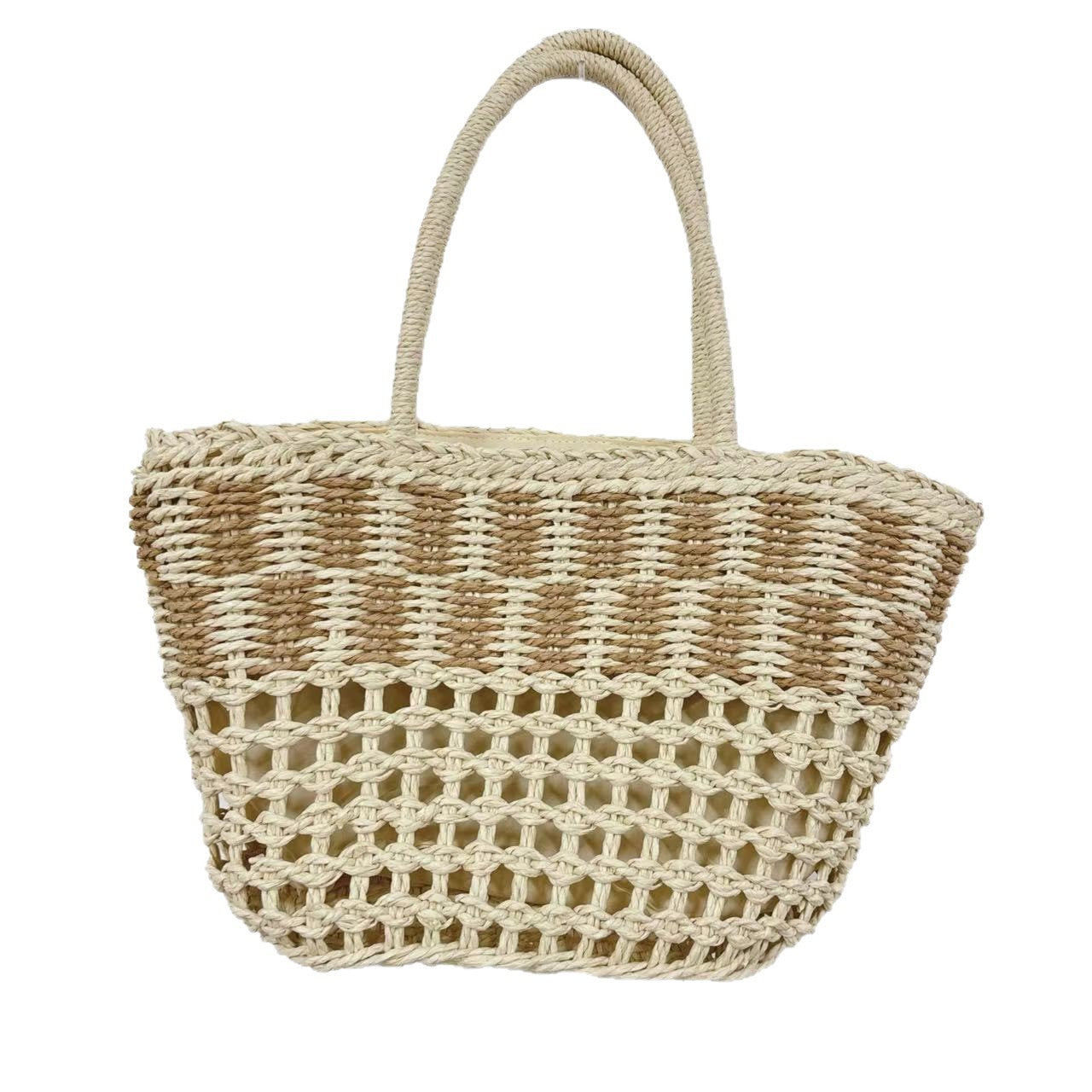 Geflochtene Strandtasche mit Luftiger Netzstruktur Brehn