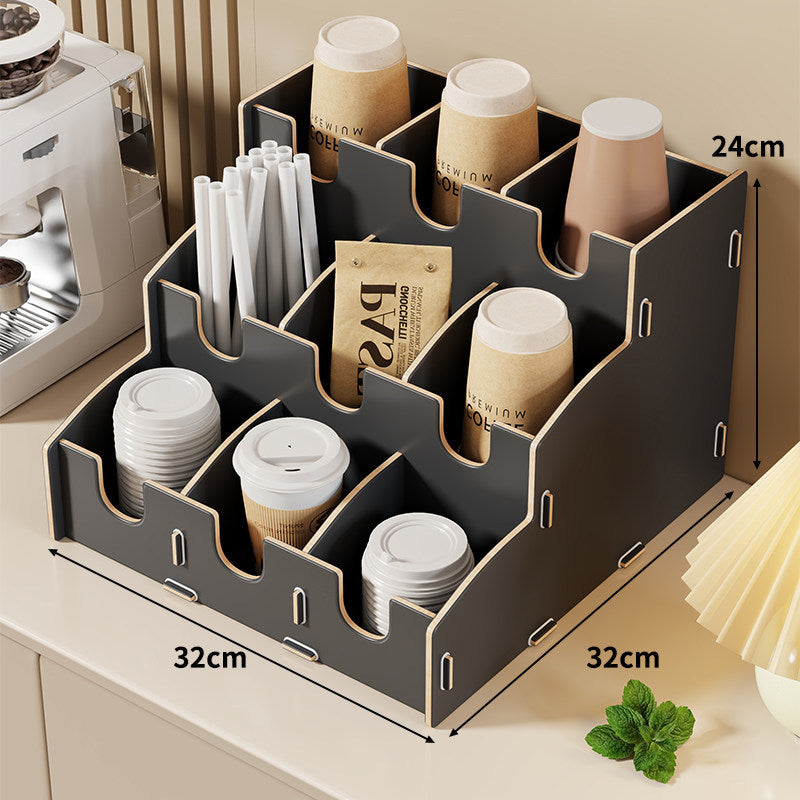 Mehrstufiger Küchenarbeitsplatz Kaffee-Station Organizer mit modularen Trennwänden