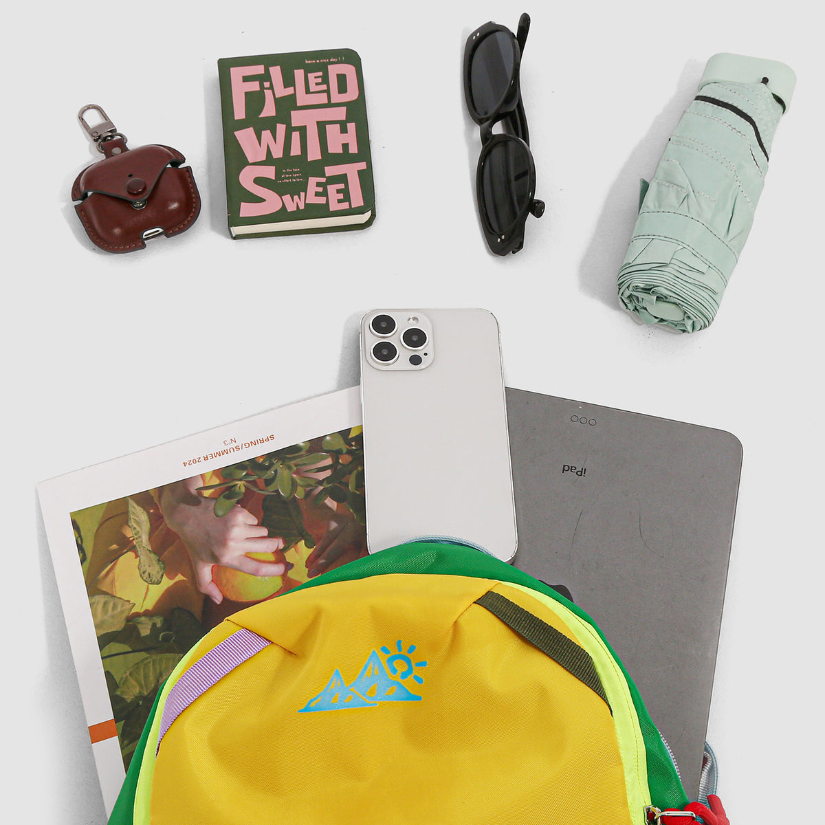 Multifunktionaler bunter Rucksack