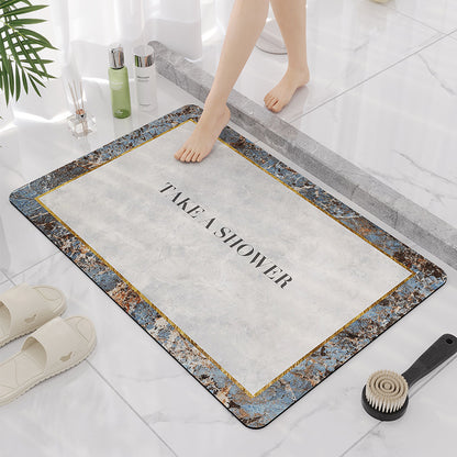 Elegante Marmor Design Badezimmermatte Brehn