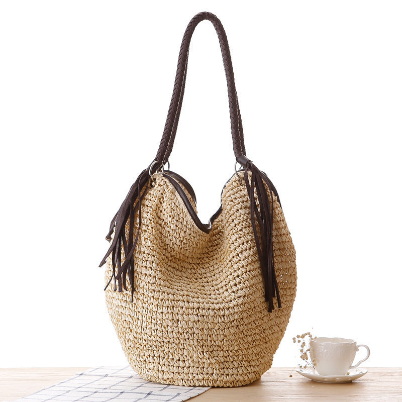 Handgefertigte Strandtasche mit Modischen Fransen Brehn
