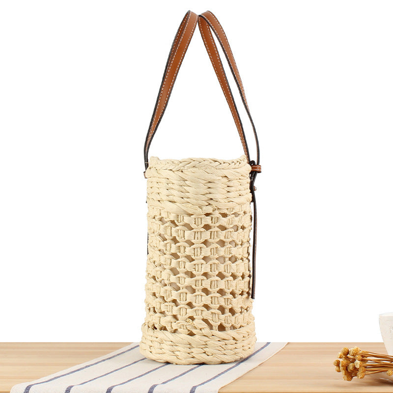 Handtasche Aus Geflochtenem Naturmaterial mit Bequemem Tragegriff Brehn