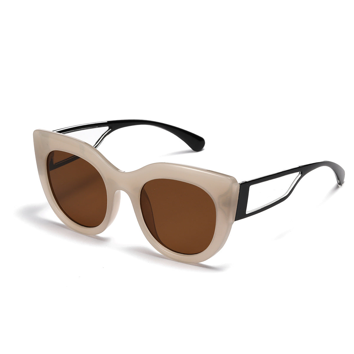 Damen modische Cat-Eye Sonnenbrille mit breiten UV-Schutz Gläsern Brehn