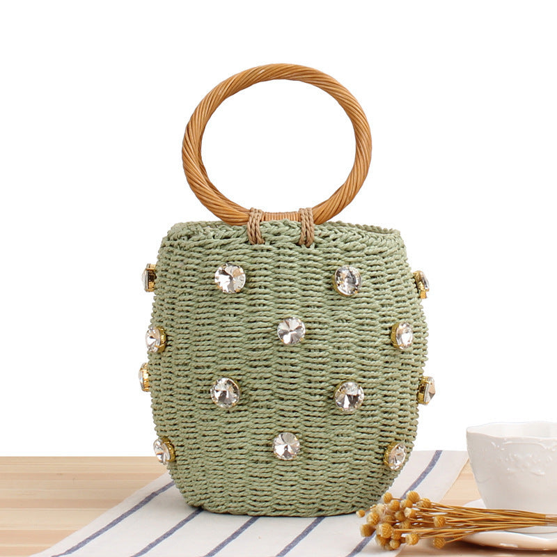 Modische Korbtasche mit Glitzernden Details Brehn