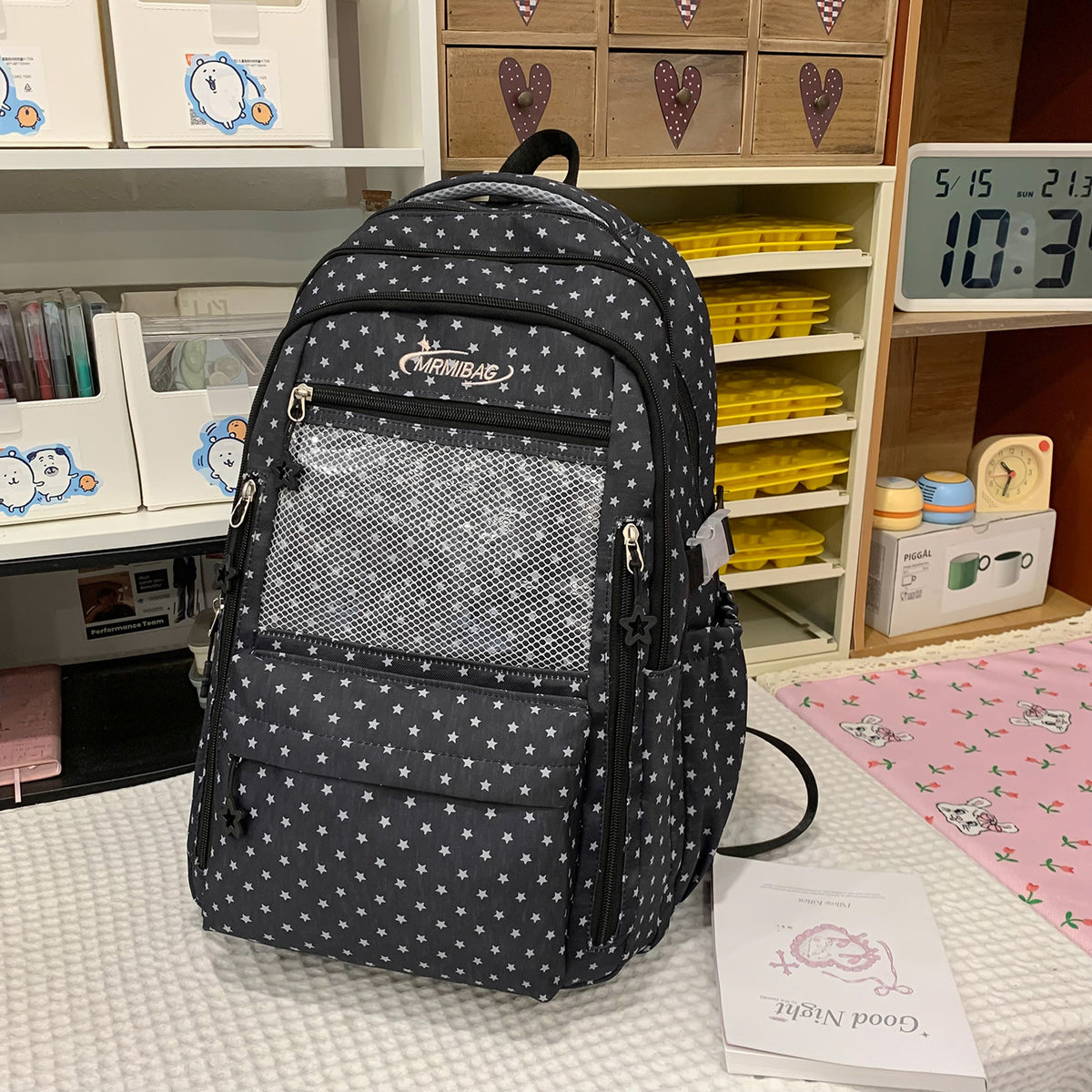 Stilvolles sternbedrucktes multifunktionales Rucksack Brehn