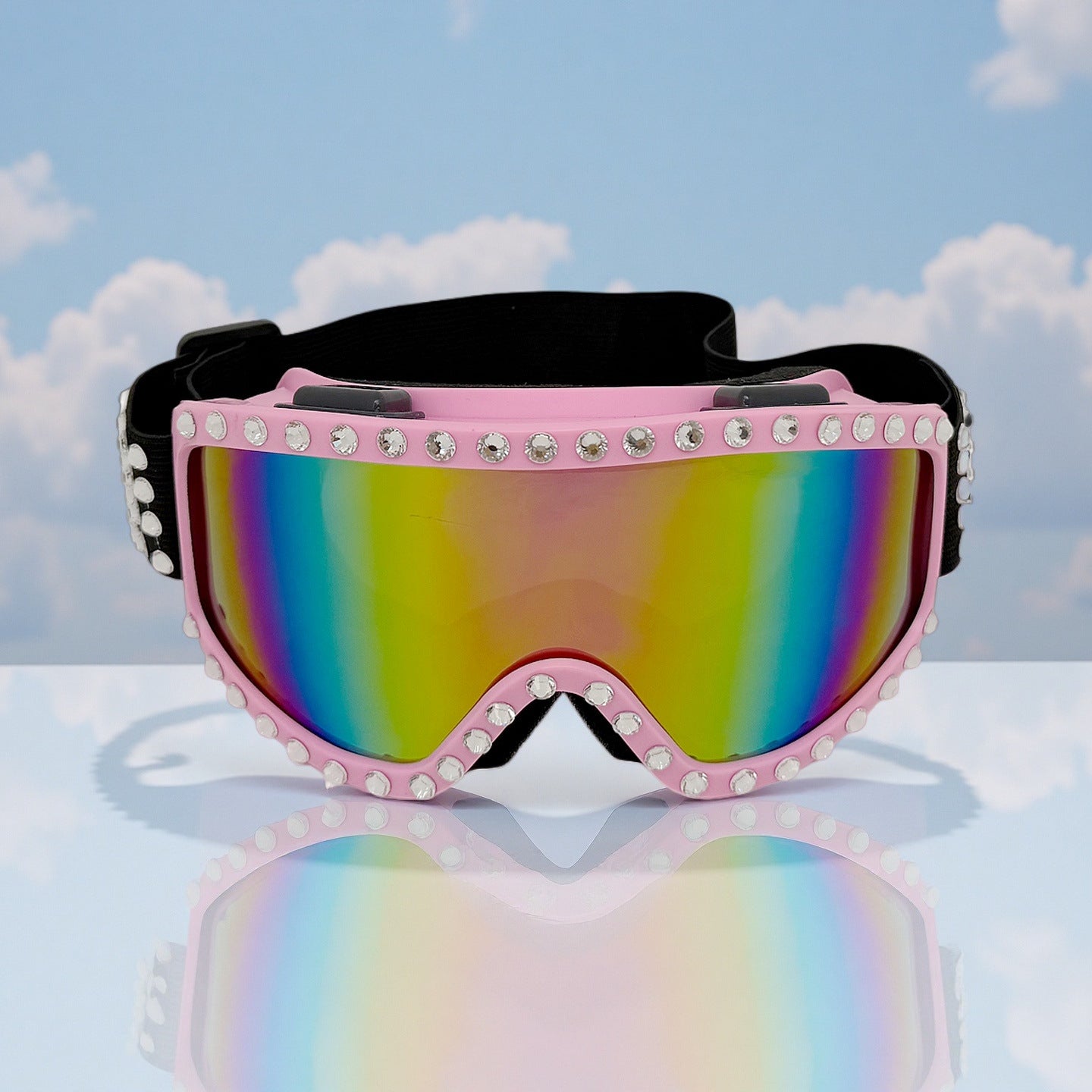 Damen modische Skibrille mit glitzernden Dekorationen Brehn