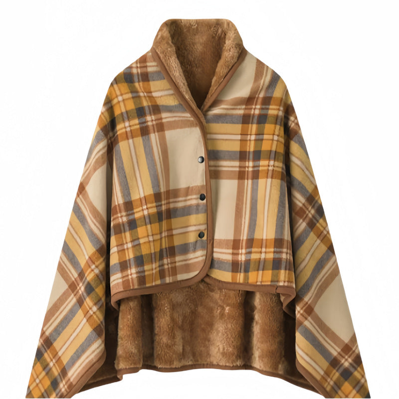 Damen Kuschelige Decke Poncho Brehn