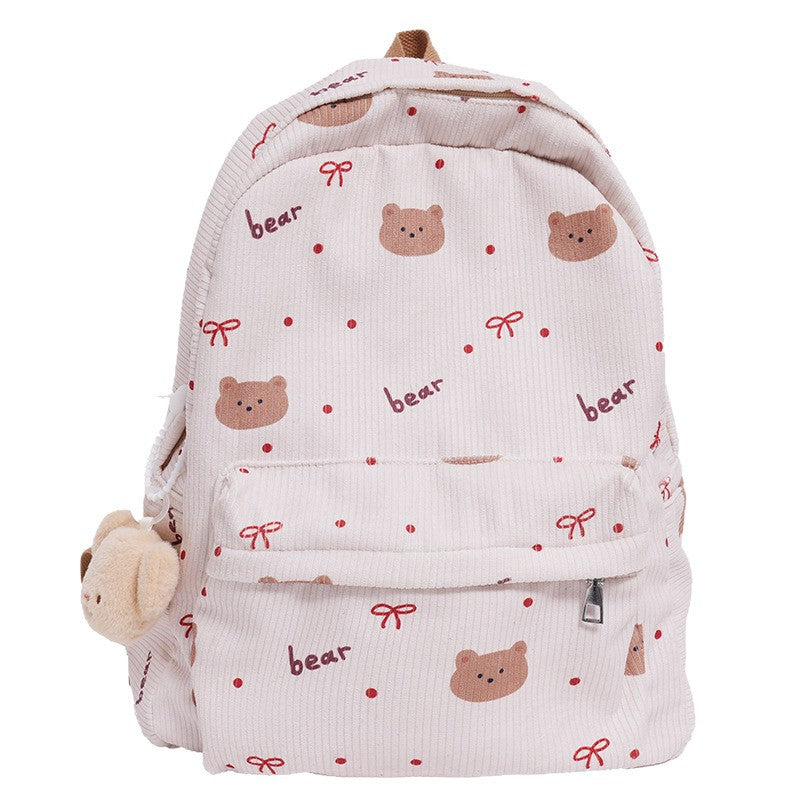 Rucksack mit Verspieltem Bärenmotiv und Praktischen Fächern Brehn