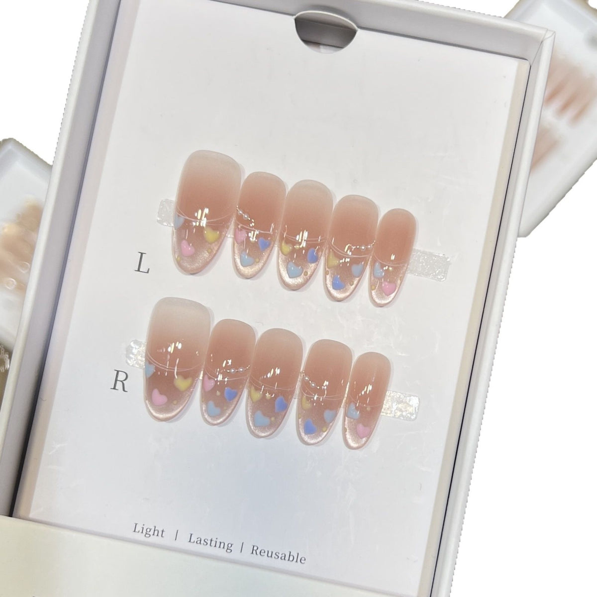 Herz-Themen Stiletto Press-On Nagelset Brehn