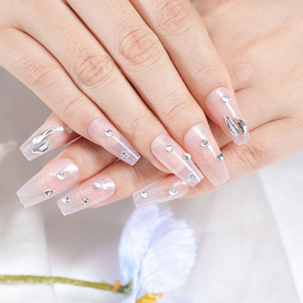 Glamouröse Strass Press-On Nägel Brehn