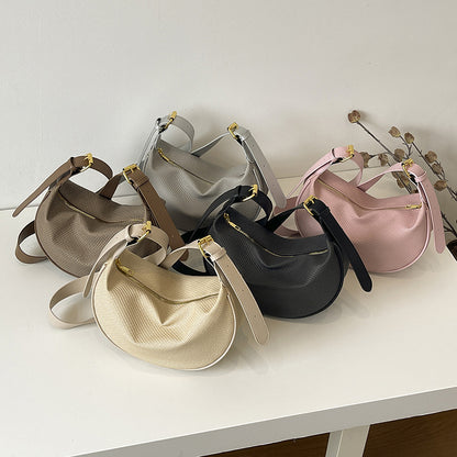 Texturierte Leder Hobo-Tasche