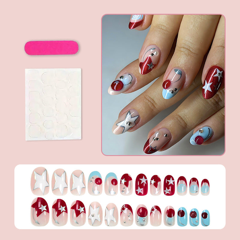 Kunstnagelset mit stilvollen Stern- und Fruchtmotiven Brehn