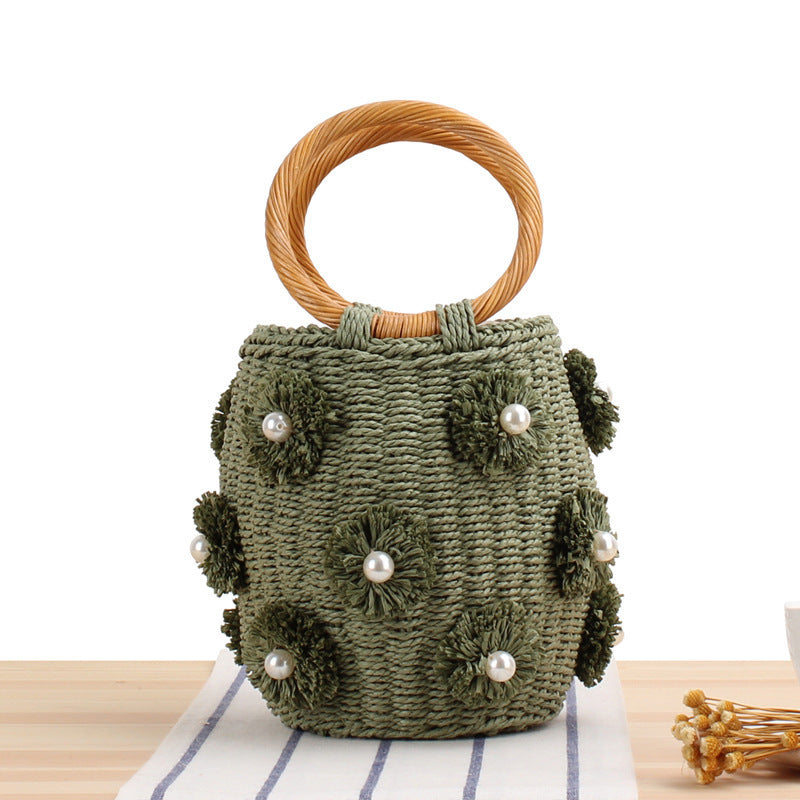 Handtasche mit Einzigartigen Perlenapplikationen Brehn