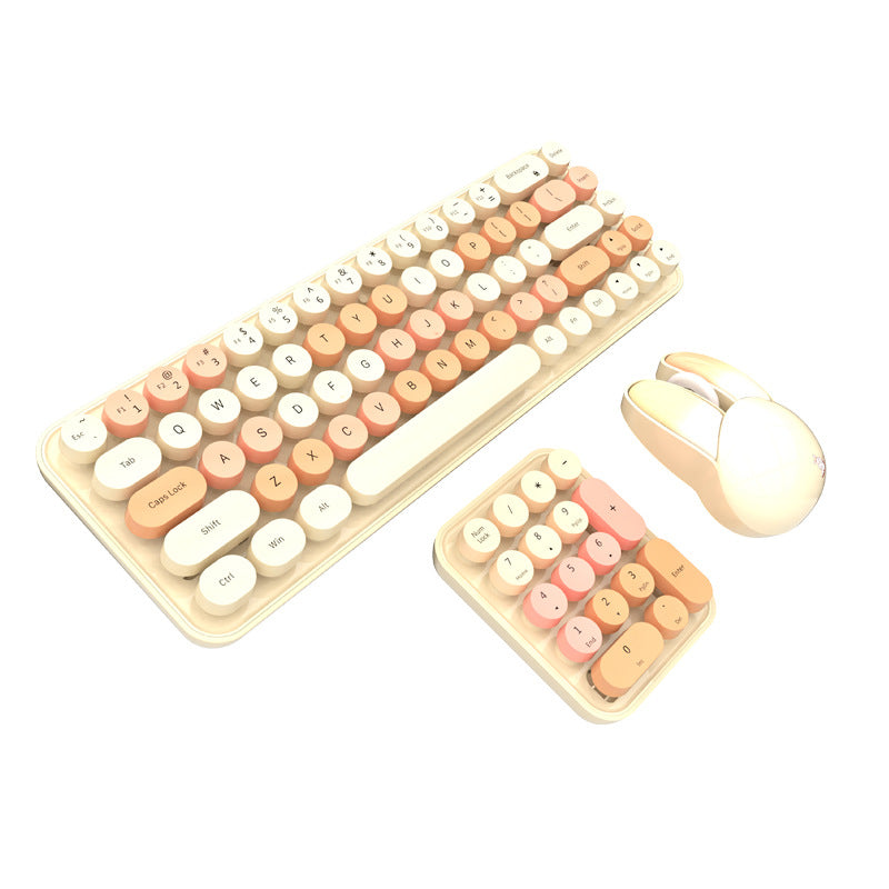 Vintage Style Wireless Keyboard and Mouse Set Brehn