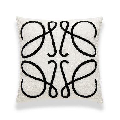 Quadratischer Zierkissenbezug mit horizontaler Plüsch-Rippstruktur und weichem Teddyfleece Brehn