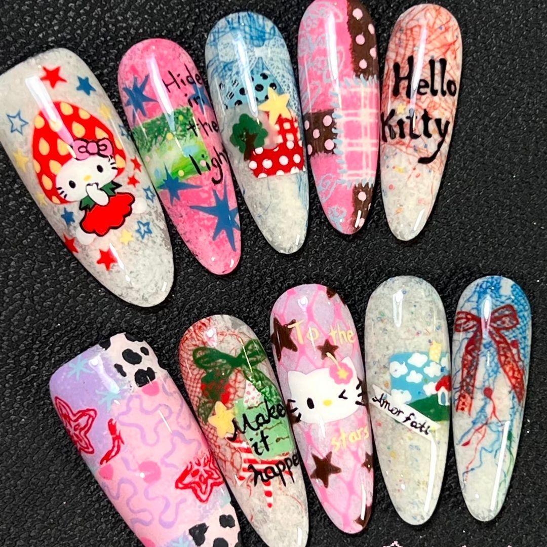 Künstlerisches Stiletto-Nagelset Brehn