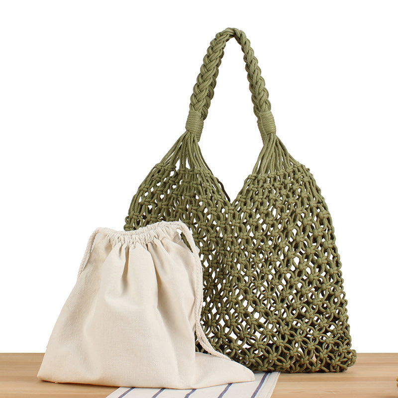 Handtasche Aus Robustem Handgeknüpftem Netzmaterial Brehn