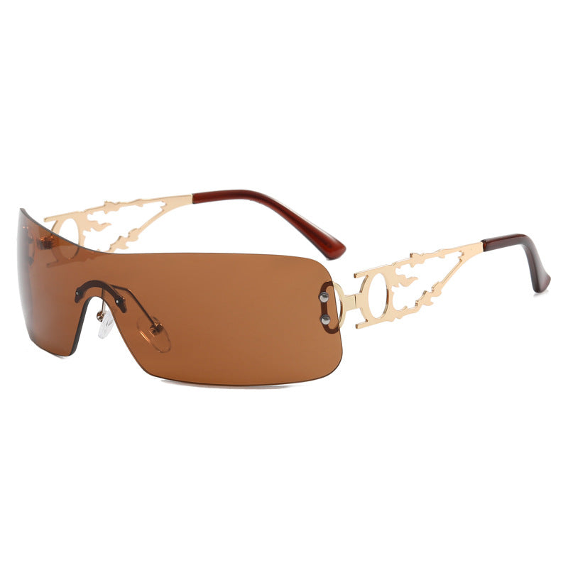 Damen futuristische Sonnenbrille mit hochmodernen Metallakzenten Brehn