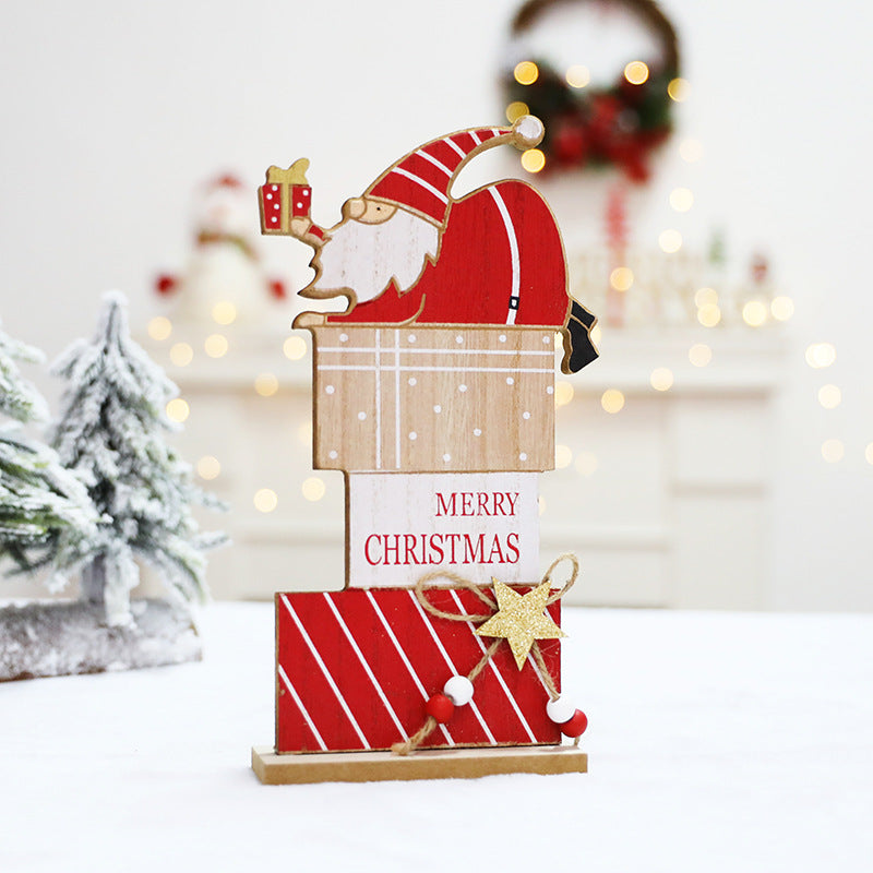 Holz Weihnachts-Schlitten und Rentier Dekoration