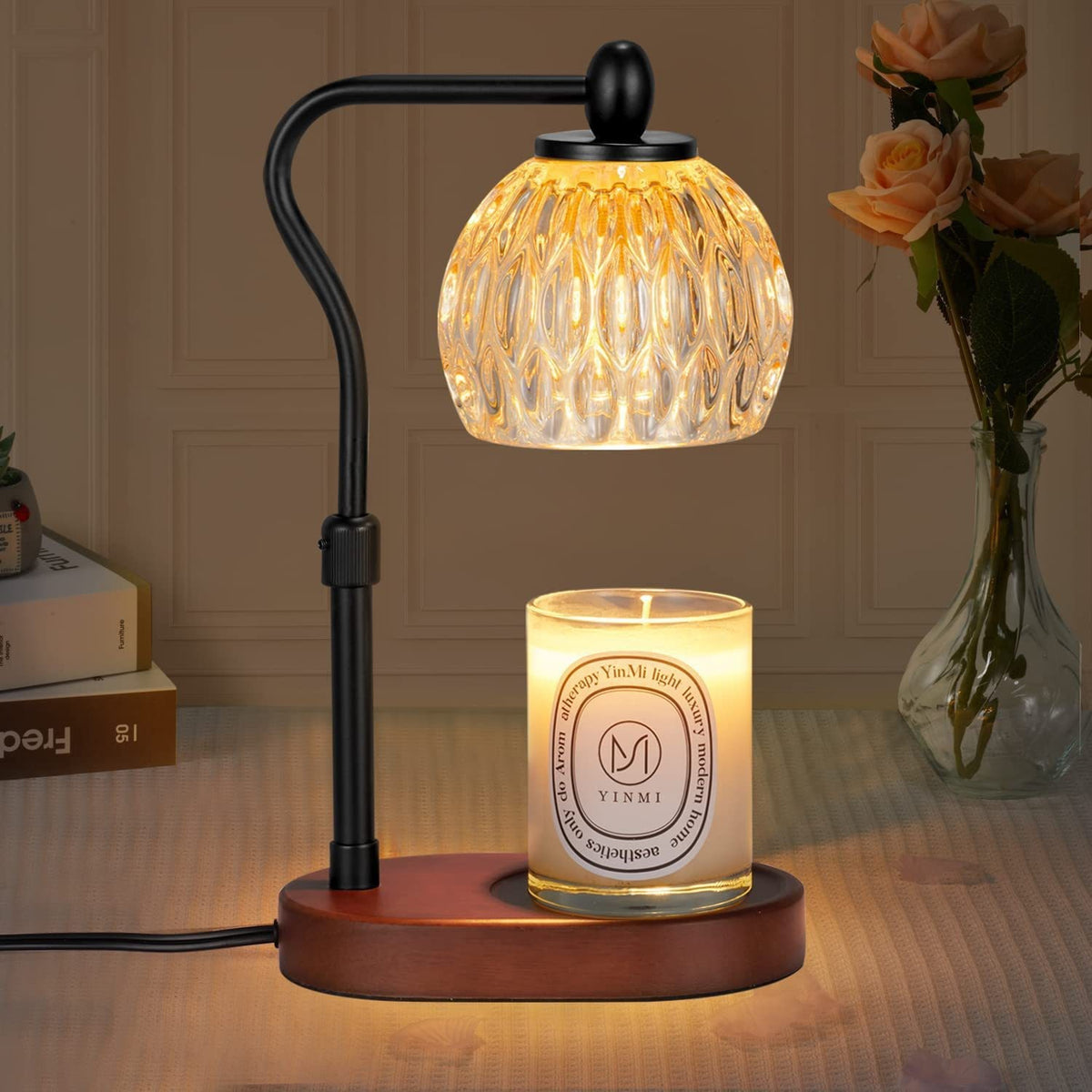 Künstlerische Glastischlampe