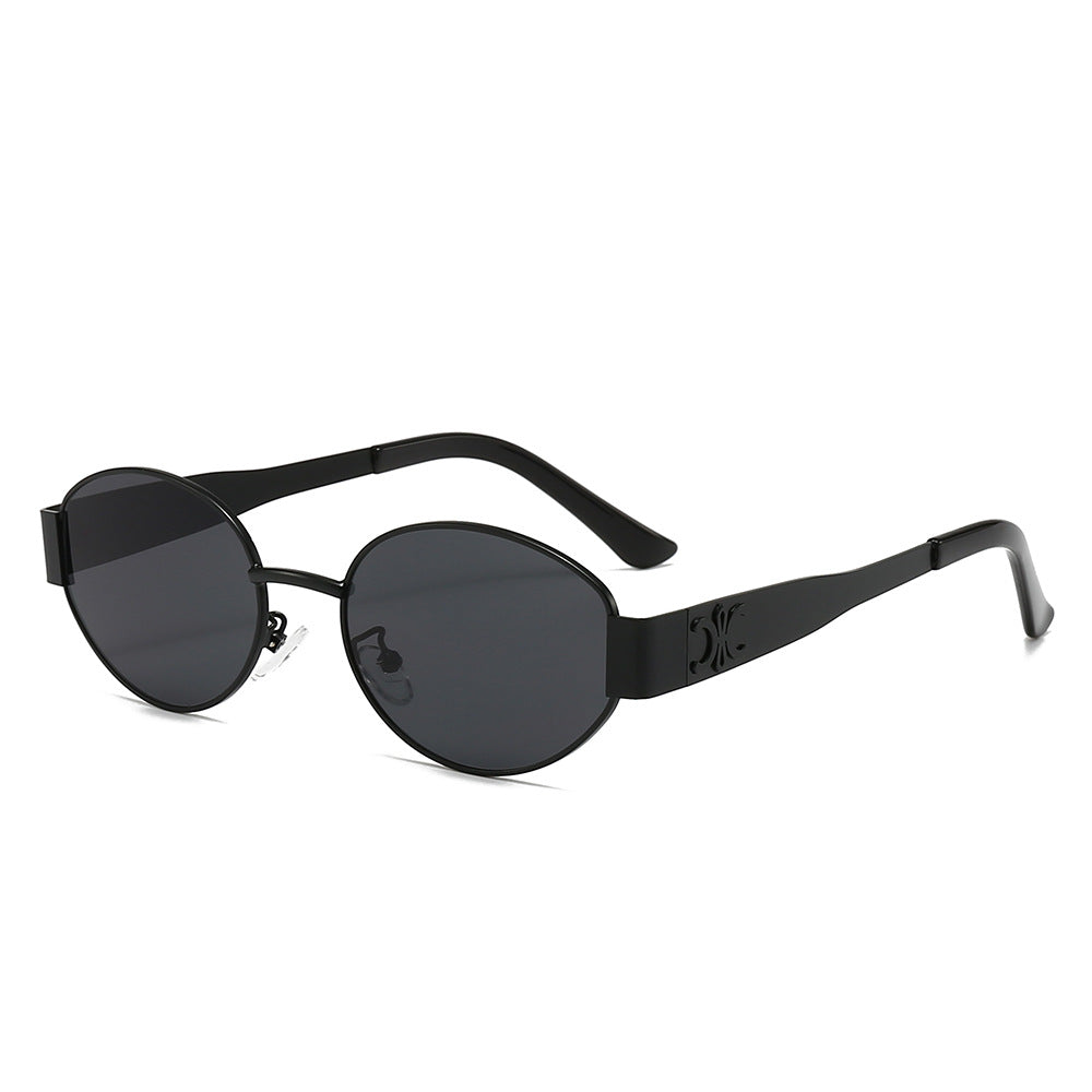 Damen Designer-Sonnenbrille mit elegantem ovalem Rahmen und einzigartigen Akzenten Brehn
