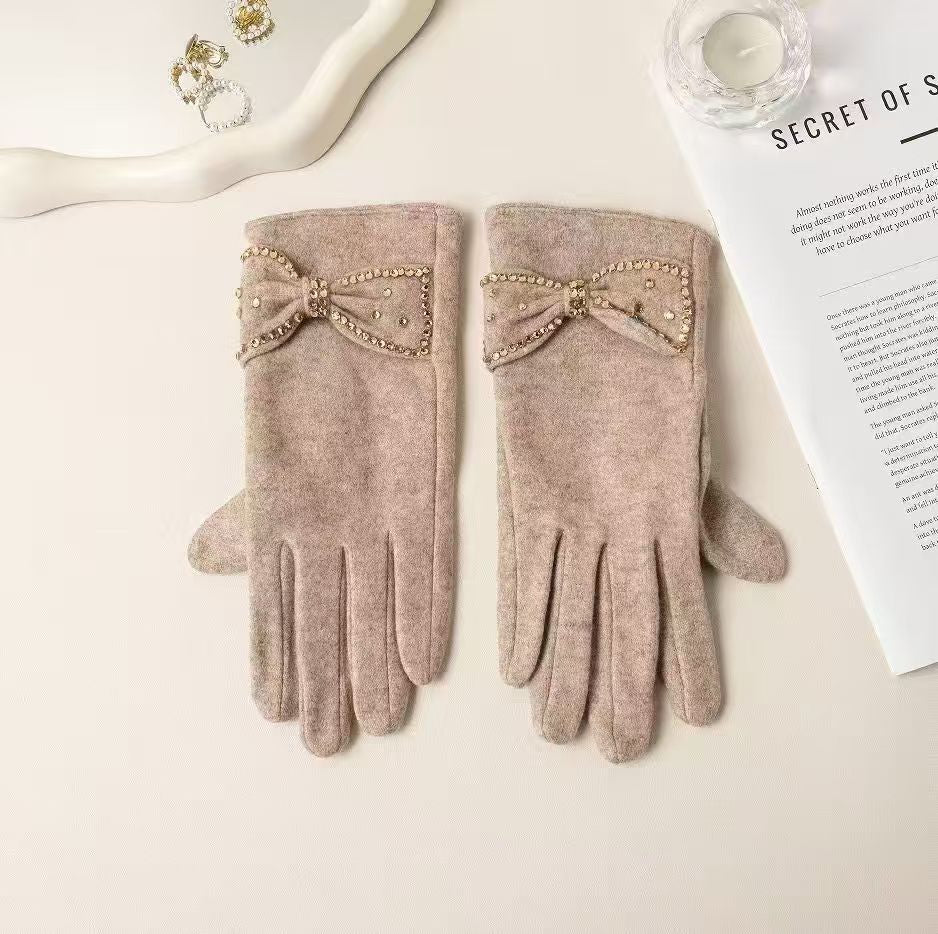 Elegante Bow Detail Touchscreen-Handschuhe Brehn