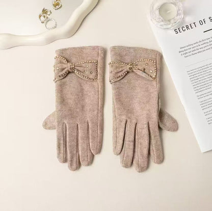 Elegante Bow Detail Touchscreen-Handschuhe Brehn