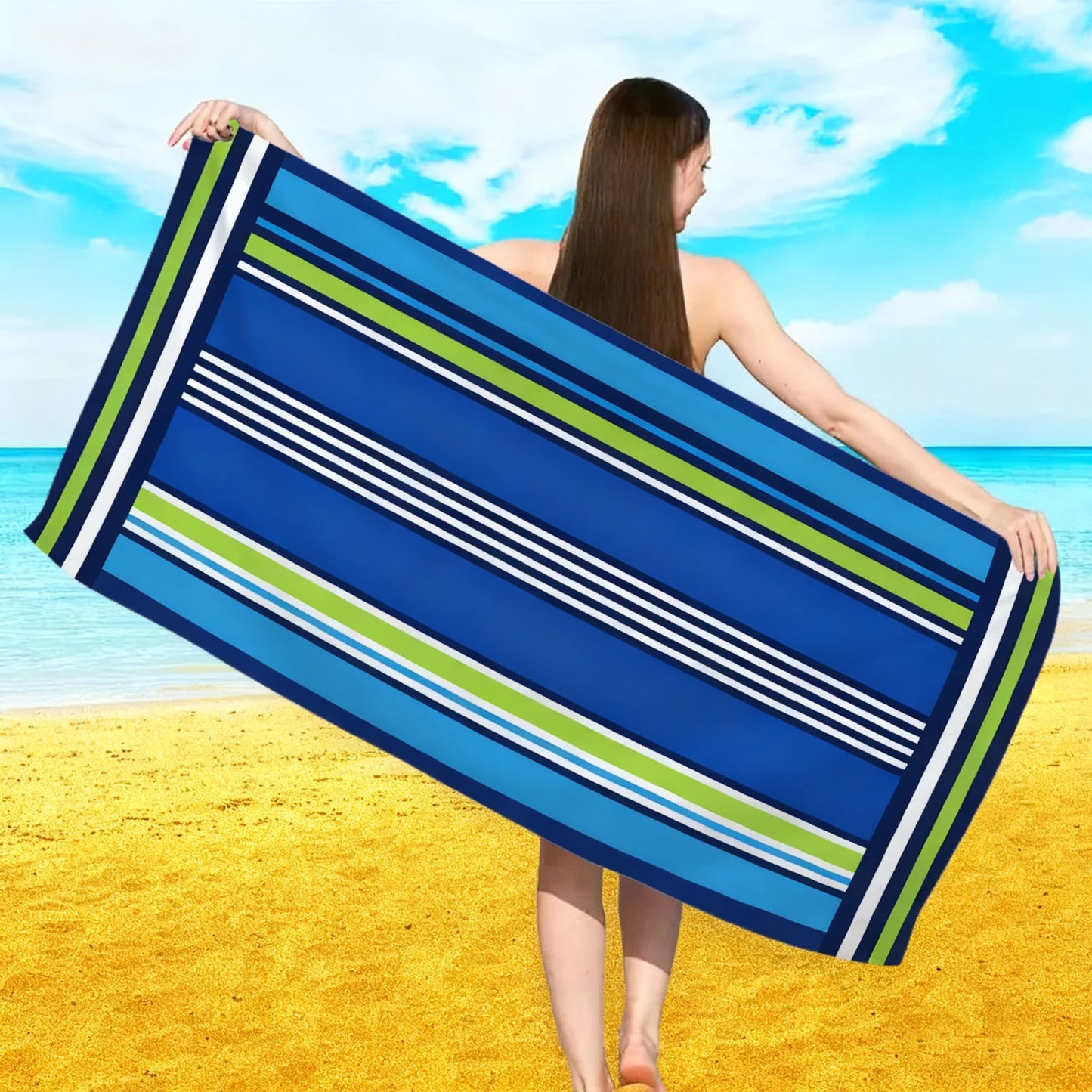 Strandtuch mit floraler Aquarellgestaltung Brehn