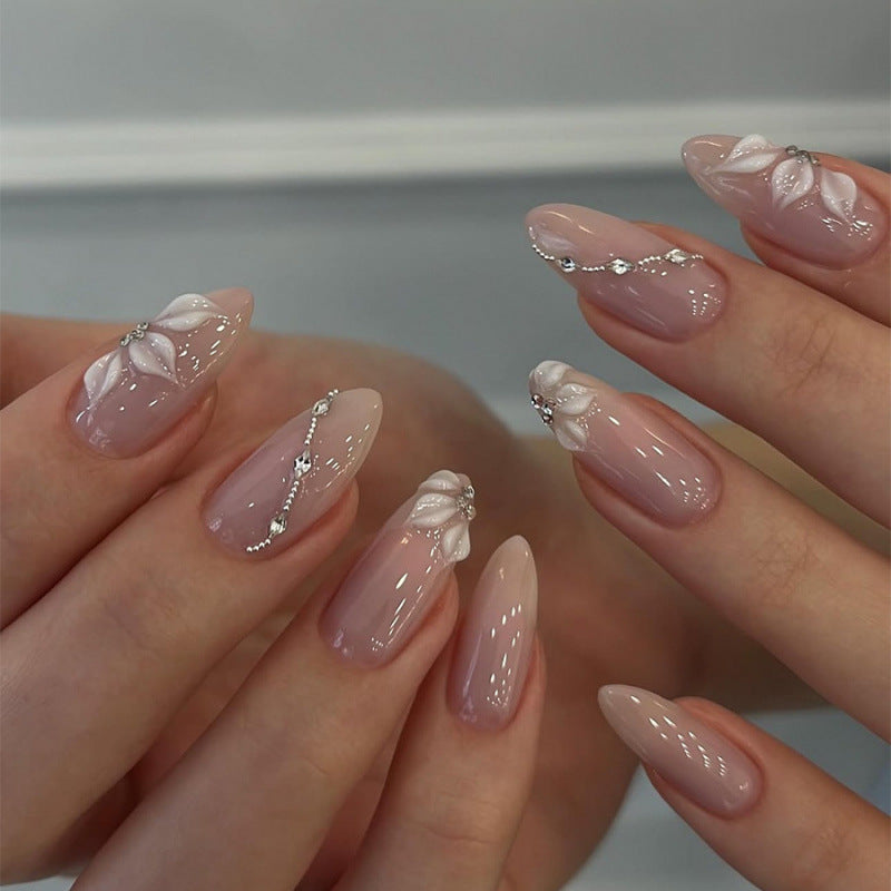 Elegantes florales Design Press-On-Nagelset Brehn