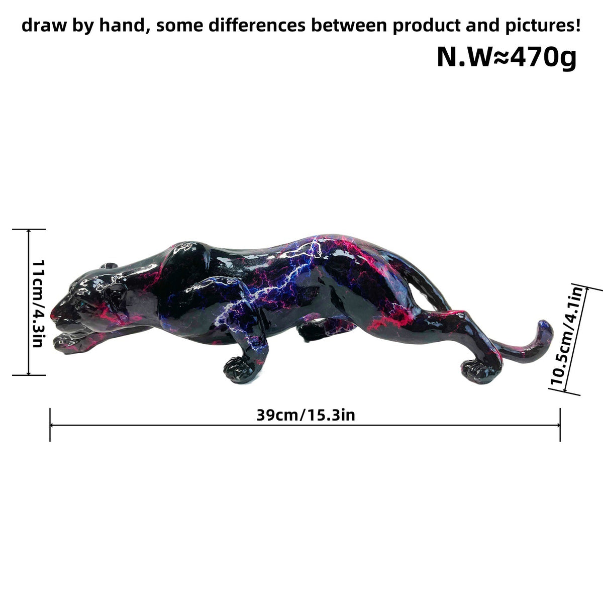 Kunstvolle Panther Skulptur aus Handarbeit Brehn
