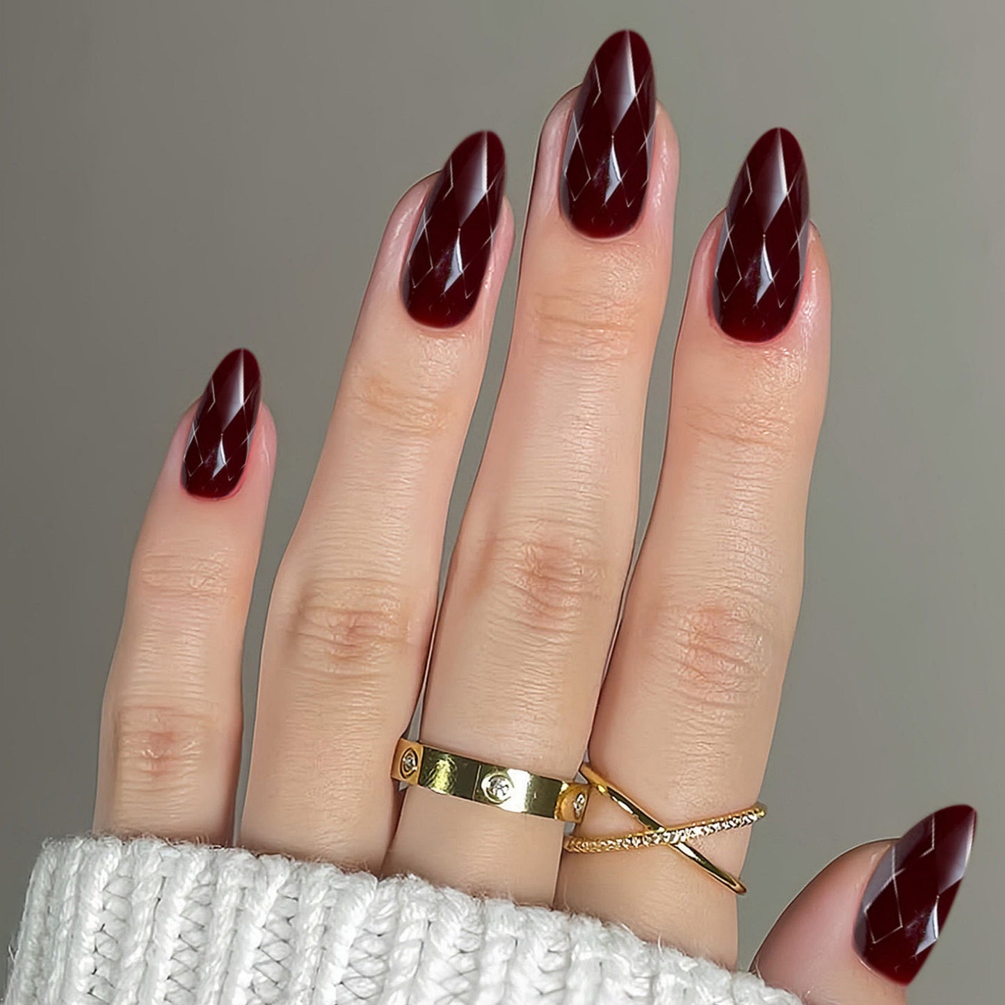 Diamantförmige Glänzende Nail Extensions Brehn