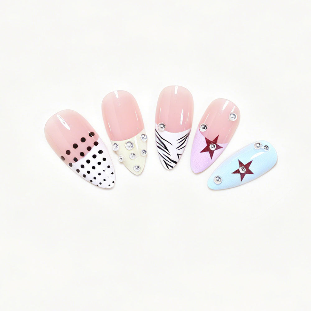 Künstlerische Stiletto Press-On Nagelkunst Kollektion Brehn