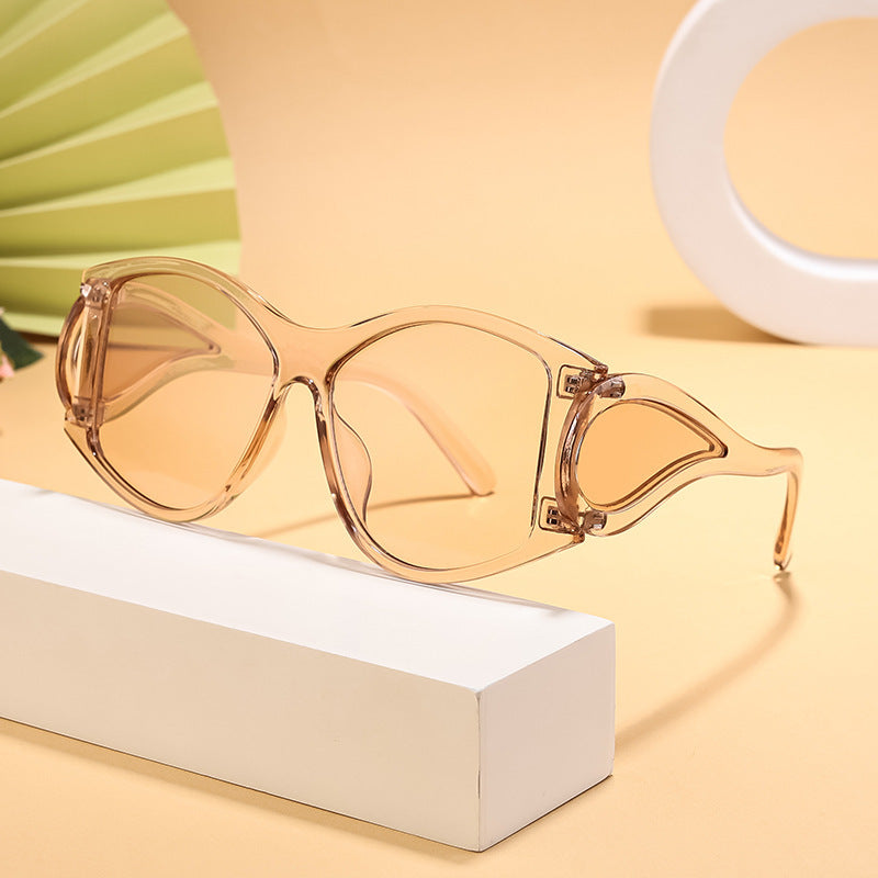 Damen moderne Cat-Eye Sonnenbrille mit einzigartigem Rahmen und UV-Schutz Brehn