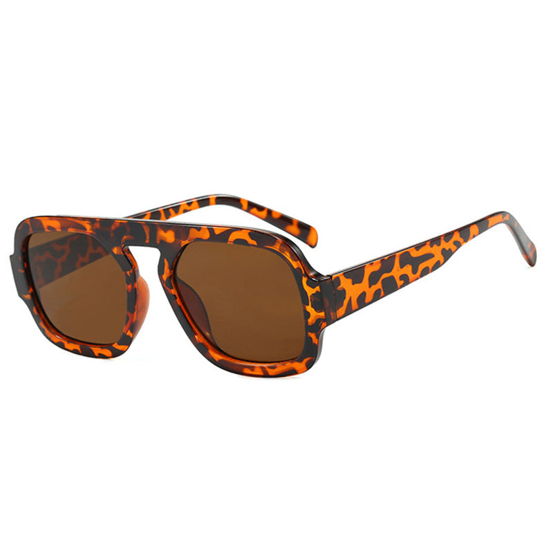 Damen stylische quadratische Sonnenbrille mit breitem Rahmen und UV-Schutz Brehn