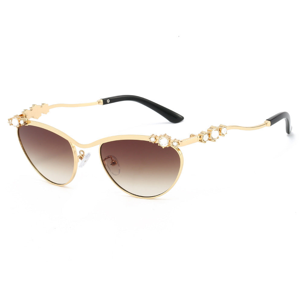Damen Cat-Eye Sonnenbrille mit funkelndem Steinbesatz Brehn