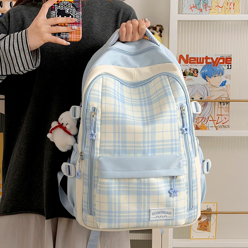 Stylische Karierte Muster Rucksack Brehn