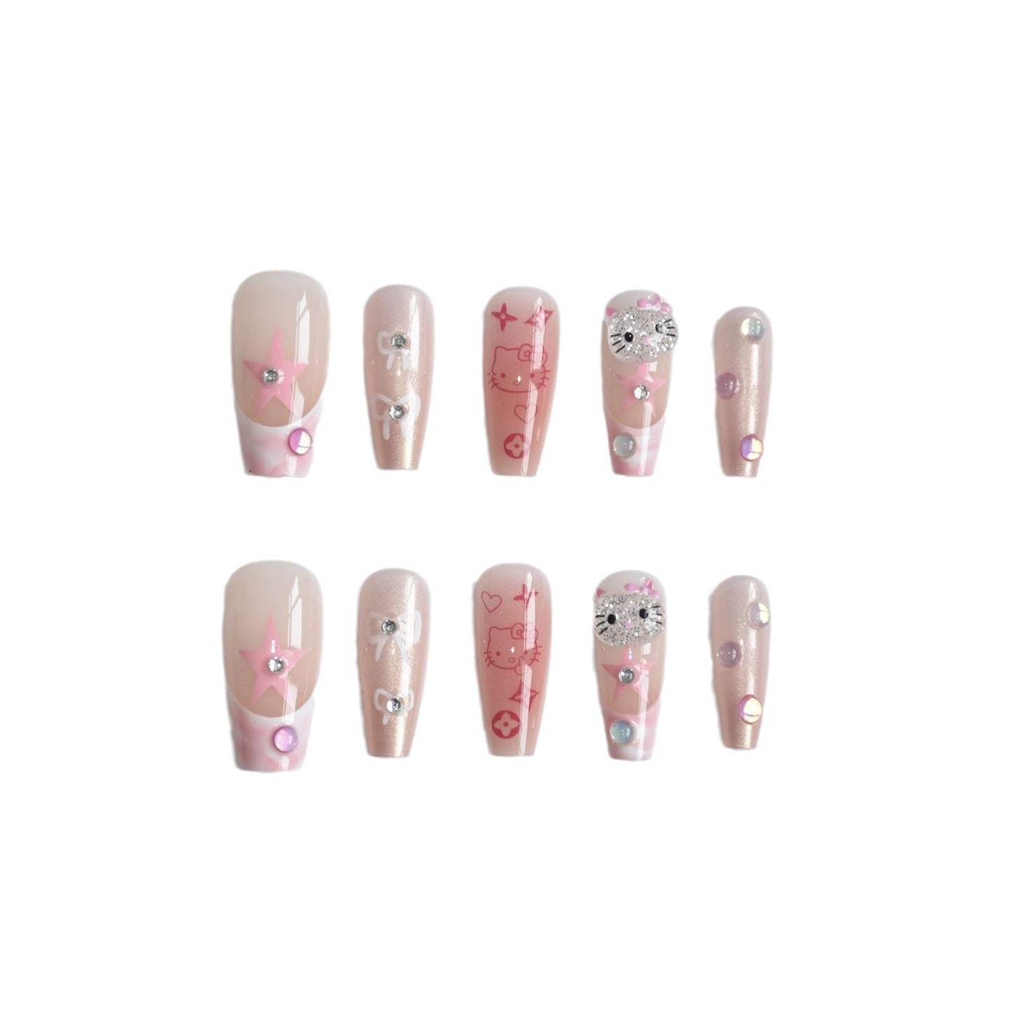 Verspielt Cartoon-Themen Presse-On Nagelkunst Brehn