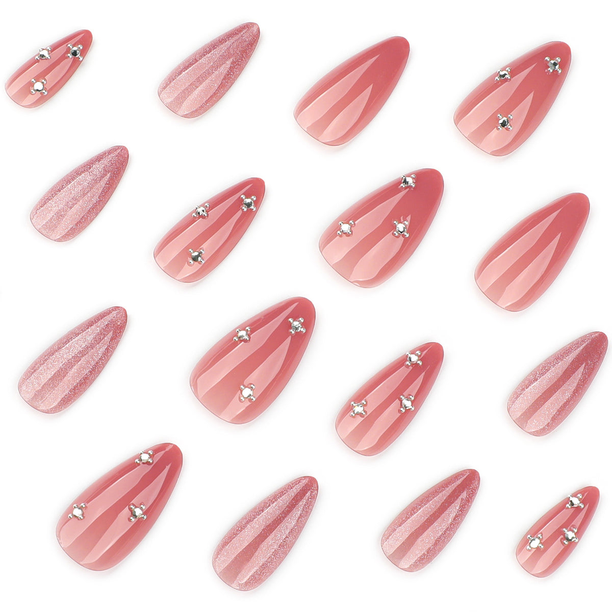 Kunstvolle Nagelverlängerungen mit Glitzer-Design Brehn