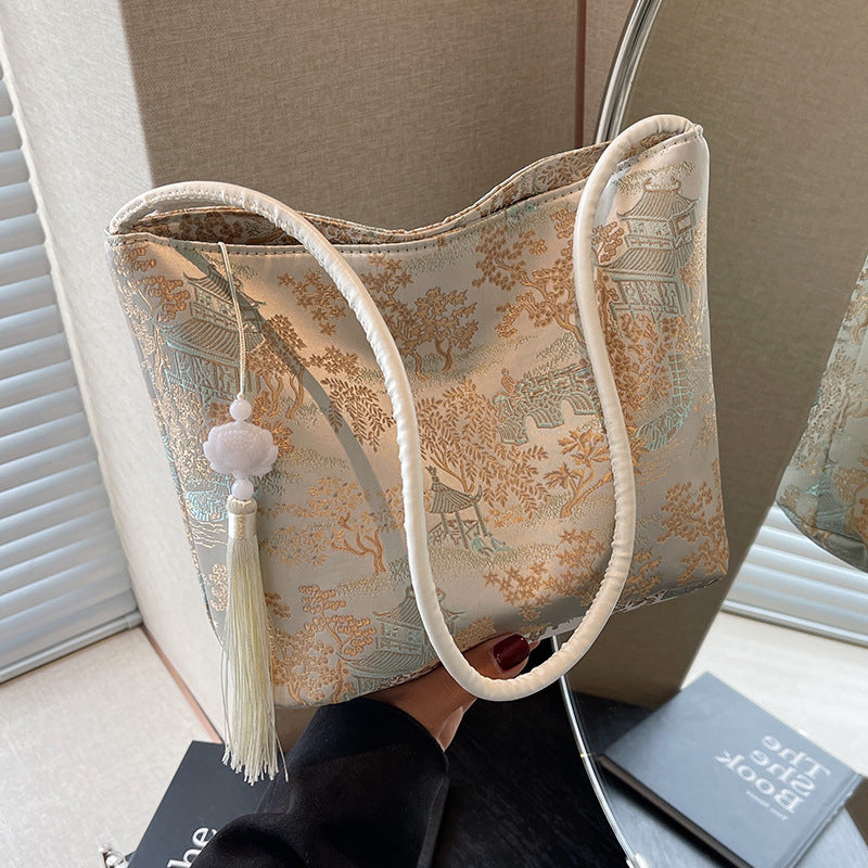Elegante Satin Schultertasche